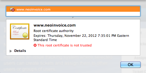 Chrome Root Certificate Not Trusted