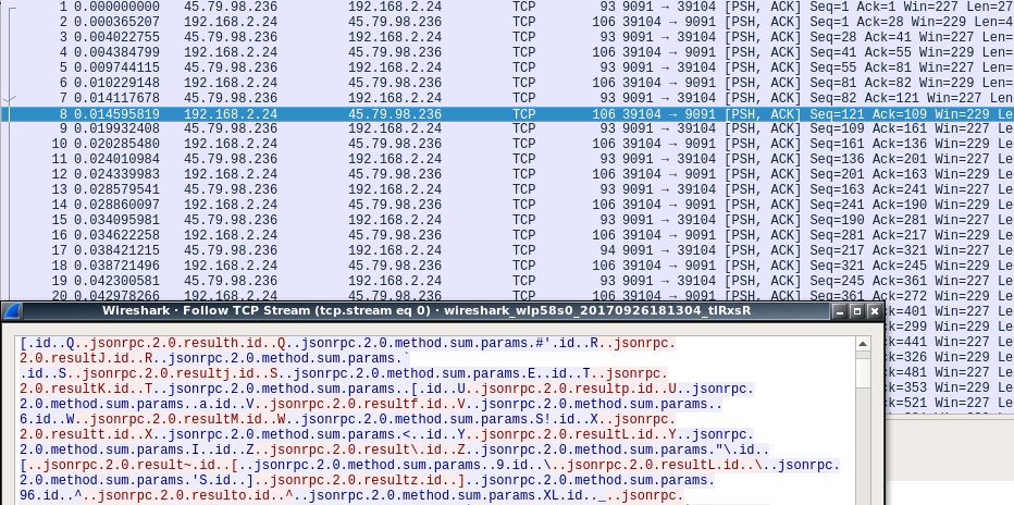 Wireshark Capture of TCP/MessagePack Traffic